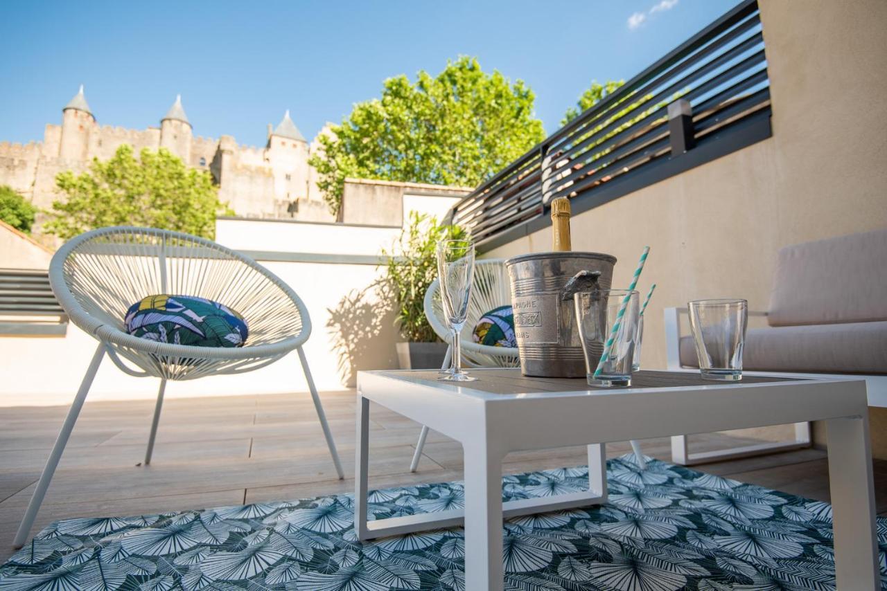 卡尔卡松La Terrasse De La Tour Pinte.公寓 外观 照片